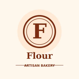 Monogram Bakery — editable white branding template, logo / badge