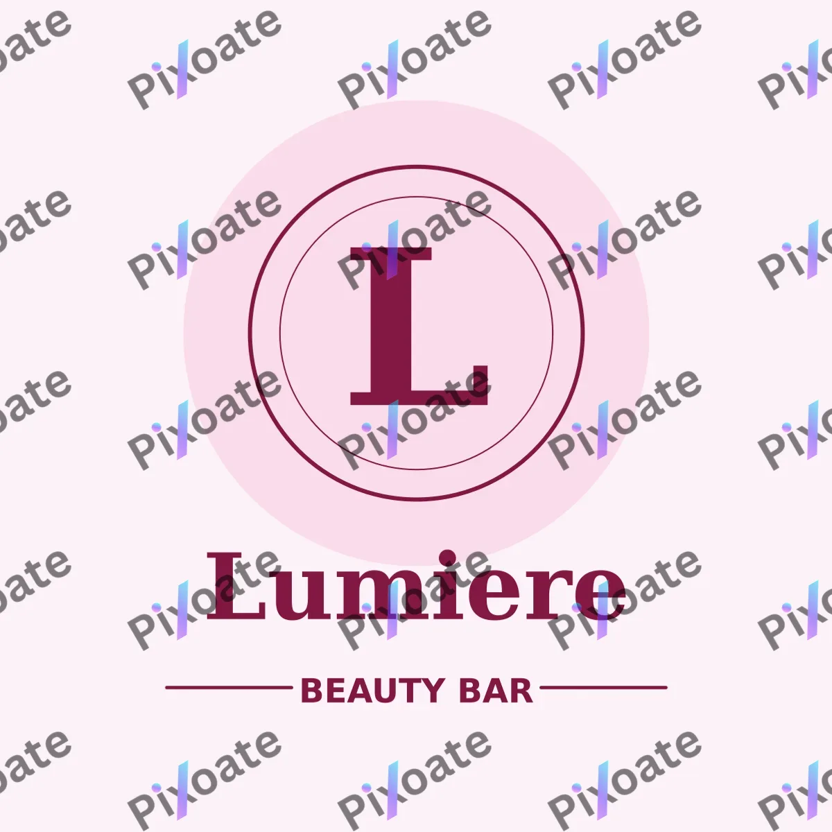 Monogram Beauty Monogram Beauty — editable white branding template, logo / badge
