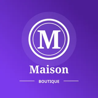 Monogram Boutique — editable purple branding template, logo / badge