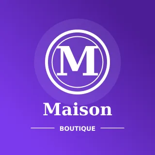 Monogram Boutique — editable purple branding template, logo / badge