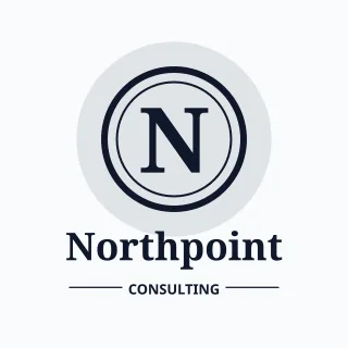 Monogram Consulting — editable white branding template, logo / badge