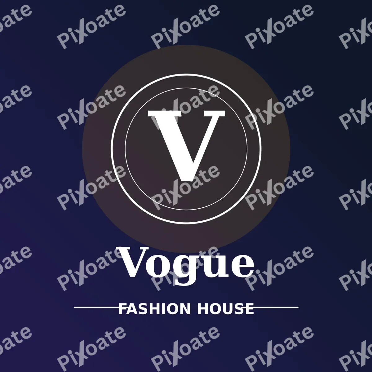 Monogram Fashion — editable blue branding template, logo / badge