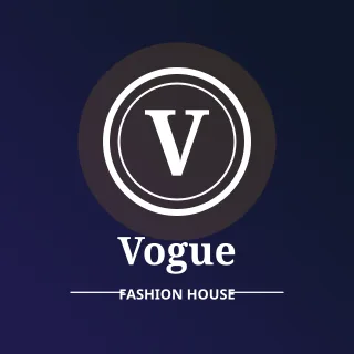 Monogram Fashion — editable blue branding template, logo / badge