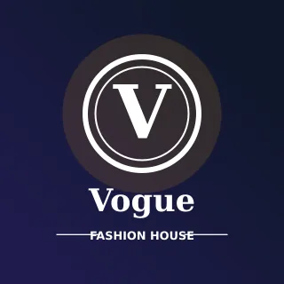 Monogram Fashion — editable blue branding template, logo / badge