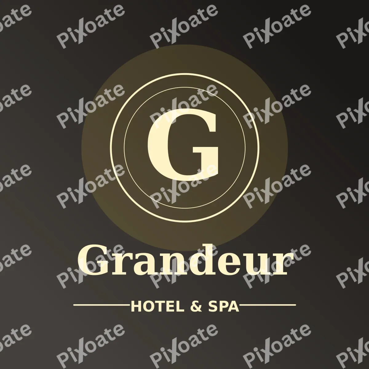 Monogram Hotel Monogram Hotel — editable black branding template, logo / badge