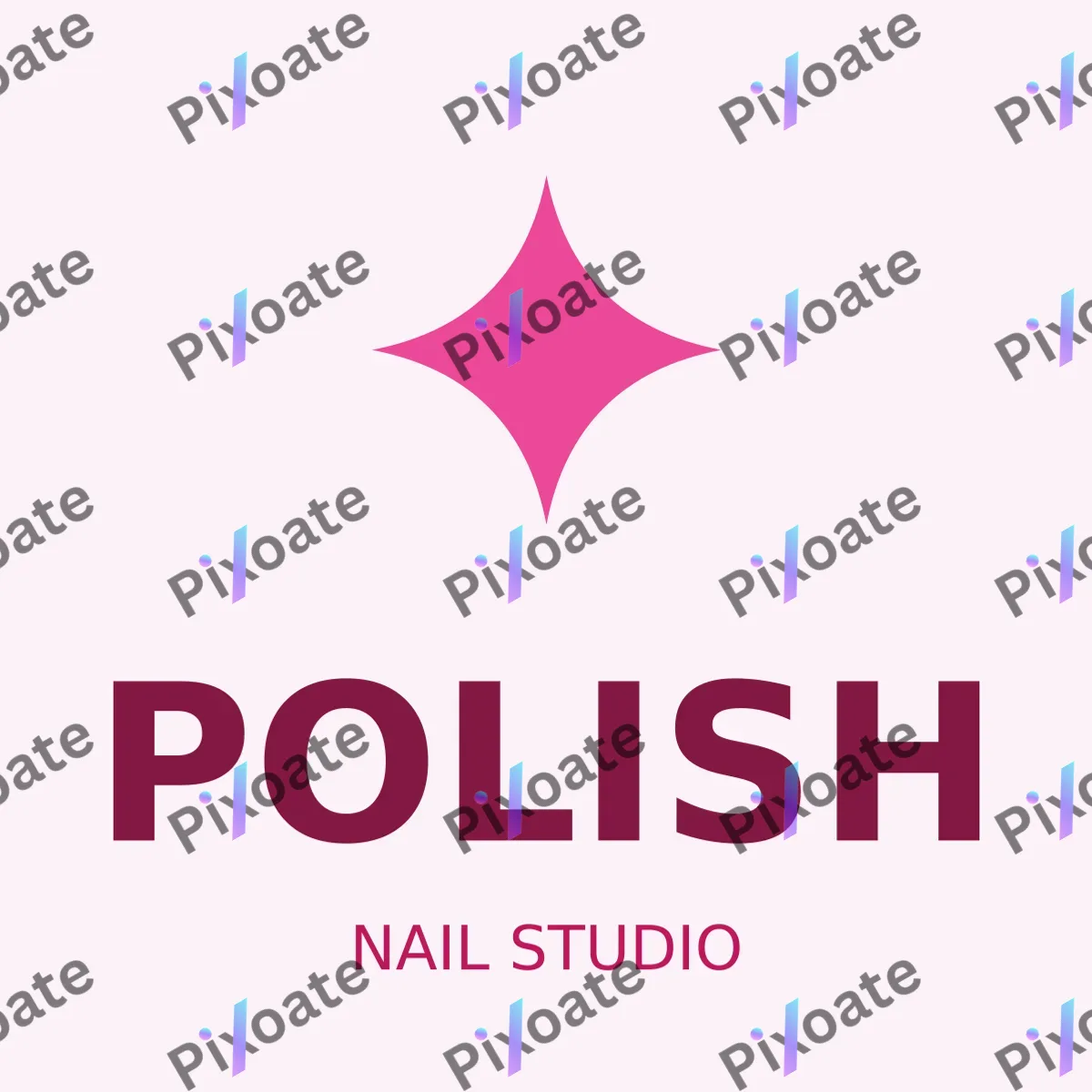 Nail Studio Logo Nail Studio Logo — editable white branding template, logo / badge