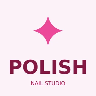 Nail Studio Logo — editable white branding template, logo / badge