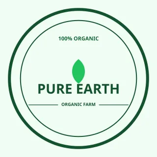 Organic Food Logo — editable white branding template, logo / badge