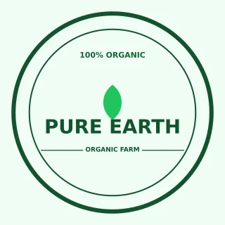 Organic Food Logo — editable white branding template, logo / badge