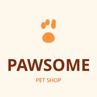 Pet Shop Logo — editable white branding template, logo / badge