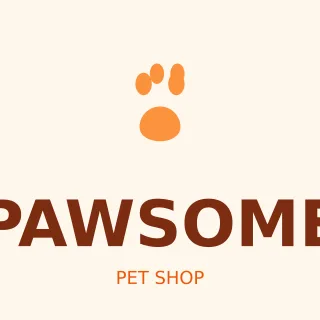 Pet Shop Logo — editable white branding template, logo / badge
