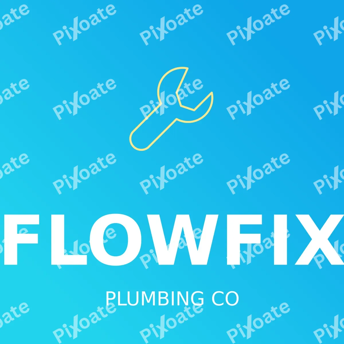 Plumbing Service Logo — editable blue branding template, logo / badge