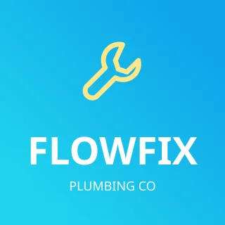 Plumbing Service Logo — editable blue branding template, logo / badge