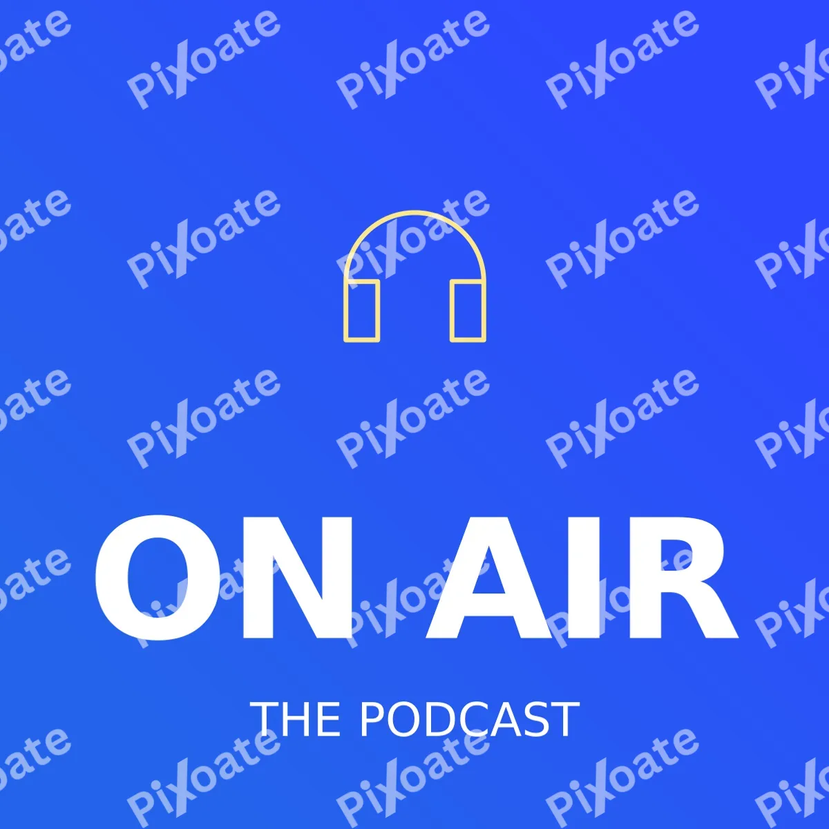 Podcast Show Logo Podcast Show Logo — editable blue branding template, logo / badge