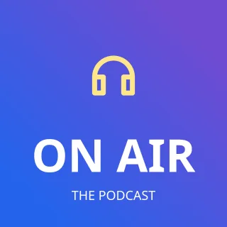 Podcast Show Logo — editable purple branding template, logo / badge