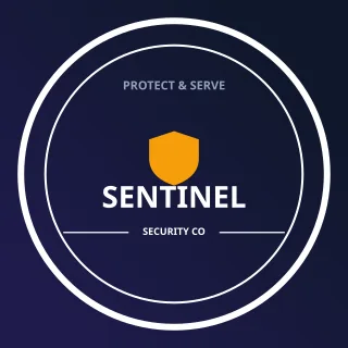 Security Company Logo — editable blue branding template, logo / badge