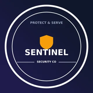 Security Company Logo — editable blue branding template, logo / badge