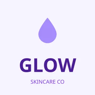 Skincare Brand Logo — editable white branding template, logo / badge