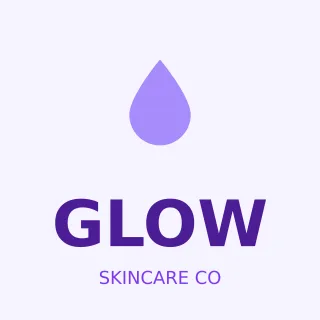 Skincare Brand Logo — editable white branding template, logo / badge