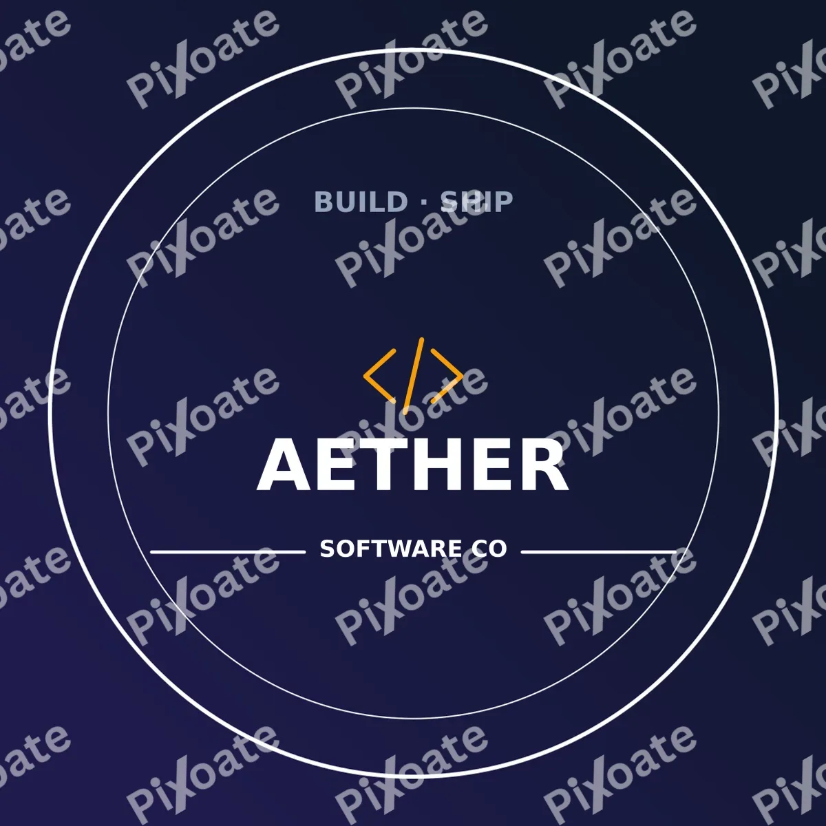 Software Company Logo Software Company Logo — editable blue branding template, logo / badge