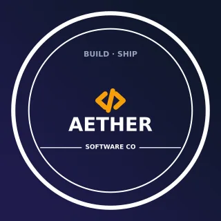 Software Company Logo — editable blue branding template, logo / badge