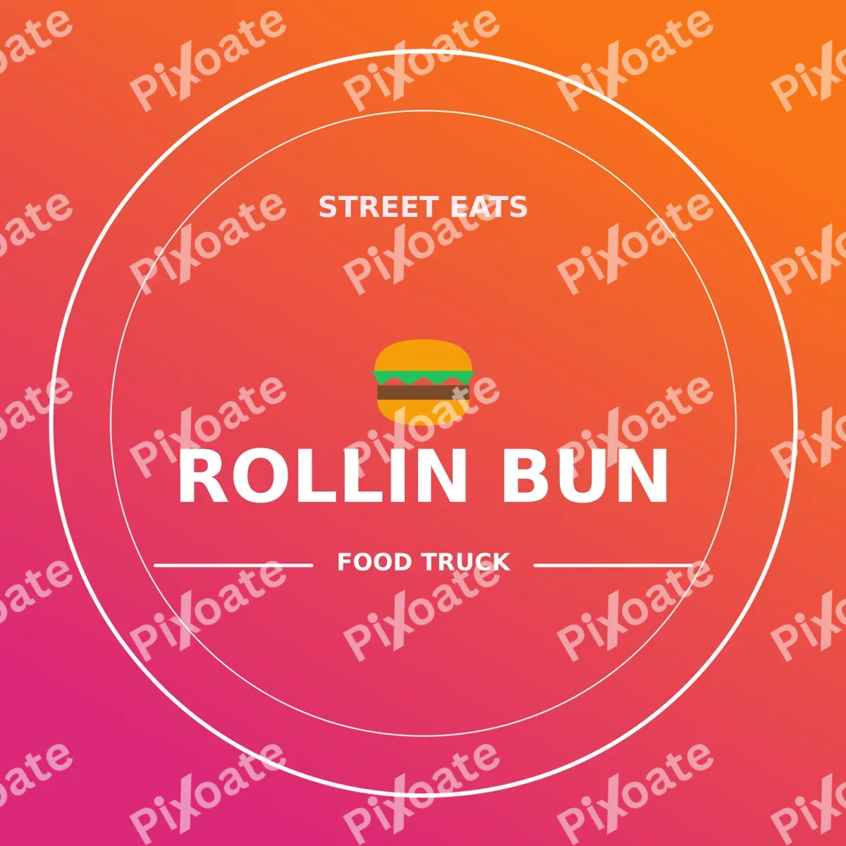 Street Food Truck Logo Street Food Truck Logo — editable pink branding template, logo / badge