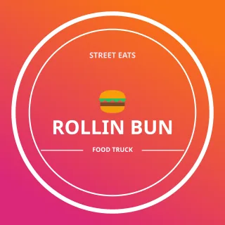 Street Food Truck Logo — editable pink branding template, logo / badge