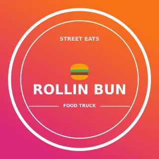 Street Food Truck Logo Street Food Truck Logo — editable pink branding template, logo / badge