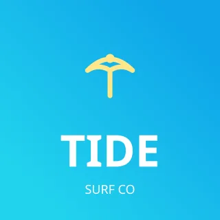 Surf Beach Brand Logo — editable blue branding template, logo / badge