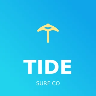 Surf Beach Brand Logo — editable blue branding template, logo / badge