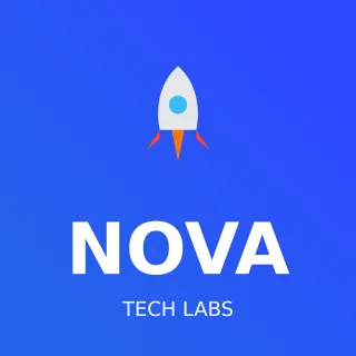 Tech Startup Logo — editable blue branding template, logo / badge