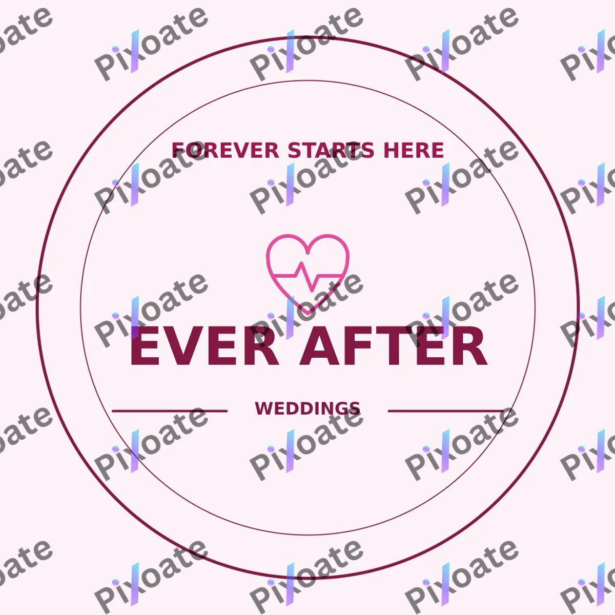 Wedding Planner Logo — editable white branding template, logo / badge