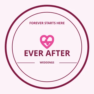 Wedding Planner Logo — editable white branding template, logo / badge