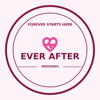 Wedding Planner Logo — editable white branding template, logo / badge