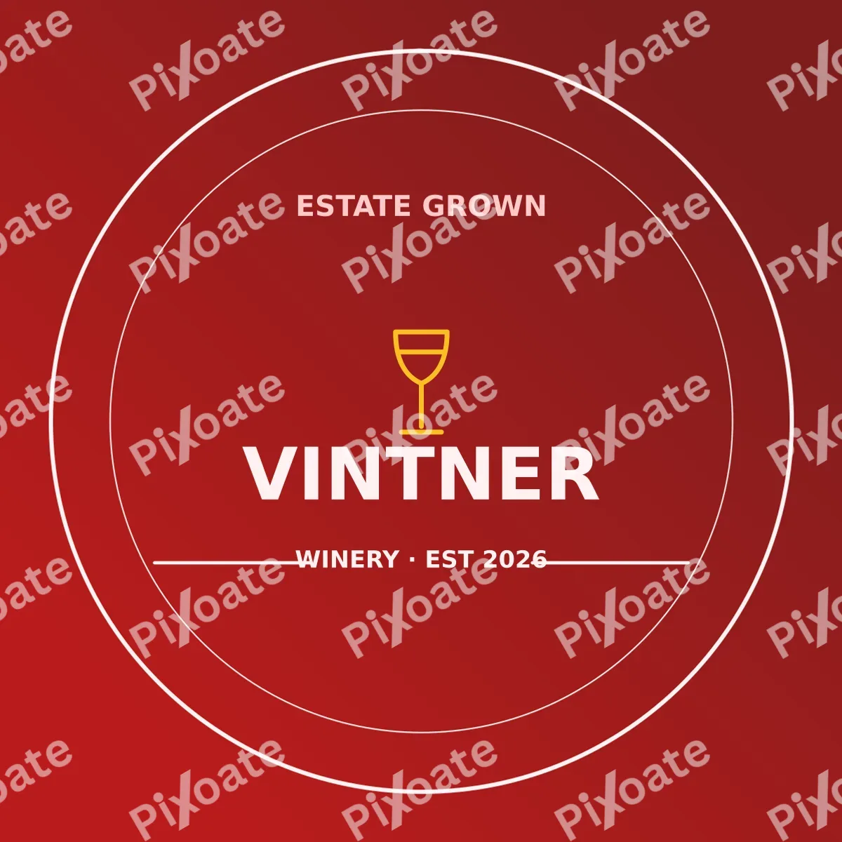 Winery Logo Winery Logo — editable red branding template, logo / badge