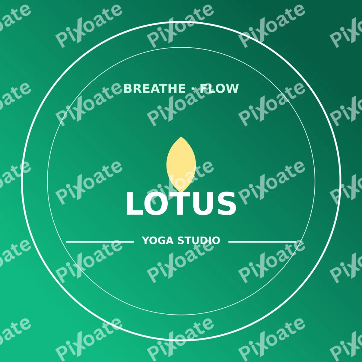 Yoga Studio Logo — editable green branding template, logo / badge