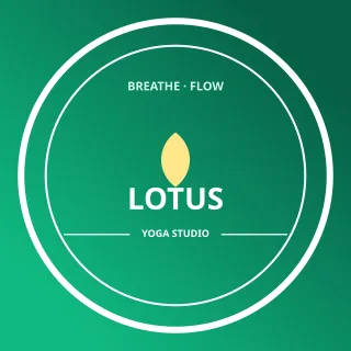 Yoga Studio Logo — editable green branding template, logo / badge