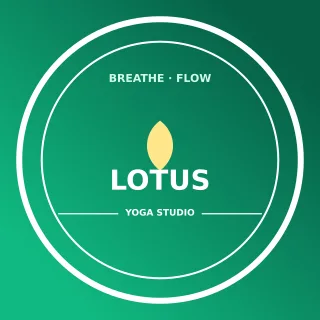 Yoga Studio Logo — editable green branding template, logo / badge