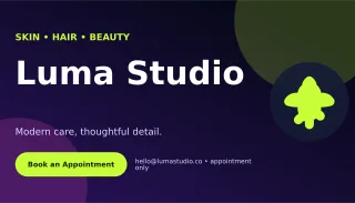 Aurora Beauty Studio Card Classic Card — editable black business card template, business card