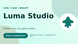 Aurora Beauty Studio Card Studio Card — editable white business card template, business card