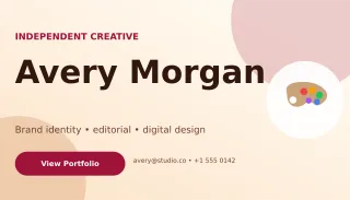 Aurora Graphic Designer Card Studio Card — editable white business card template, business card