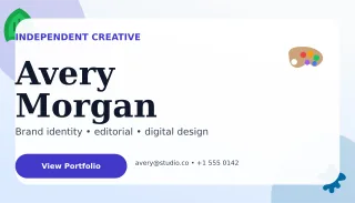 Botanical Graphic Designer Card Studio Card — editable white business card template, business card
