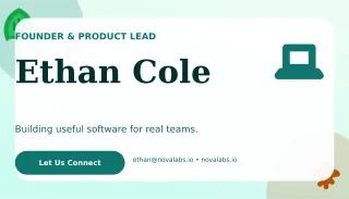 Botanical Tech Founder Card Studio Card — editable white business card template, business card