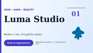 Editorial Beauty Studio Card Studio Card — editable white business card template, business card