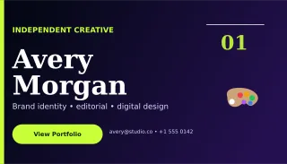 Editorial Graphic Designer Card Classic Card — editable black business card template, business card