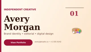 Editorial Graphic Designer Card Networking Card — editable white business card template, business card