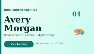 Editorial Graphic Designer Card Studio Card — editable white business card template, business card