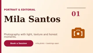 Editorial Photographer Card Classic Card — editable white business card template, business card