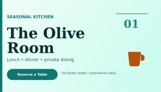 Editorial Restaurant Card Classic Card — editable white business card template, business card