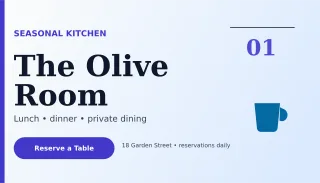Editorial Restaurant Card Networking Card — editable white business card template, business card